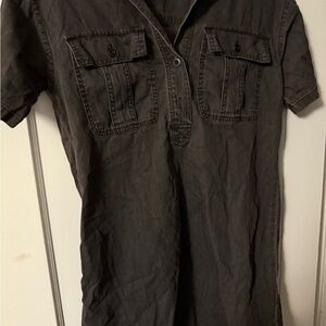 Madewell Black Casual Button Down Shirt with Collared Neckline